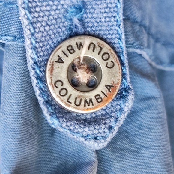 Columbia canvas windbreaker with hood full zipper muted blue women's size L - Picture 8 of 8